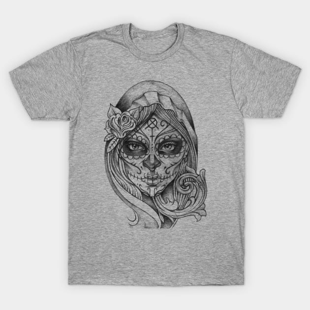 Sugar Skull Girl Day of the Dead T-Shirt by dnlribeiro88